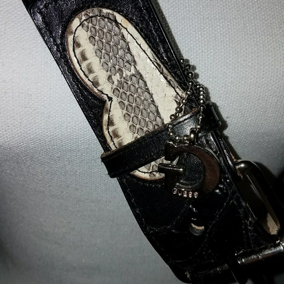 GUESS Black and Snakeskin Belt NWOT XL Lea… - Picture 2 of 5